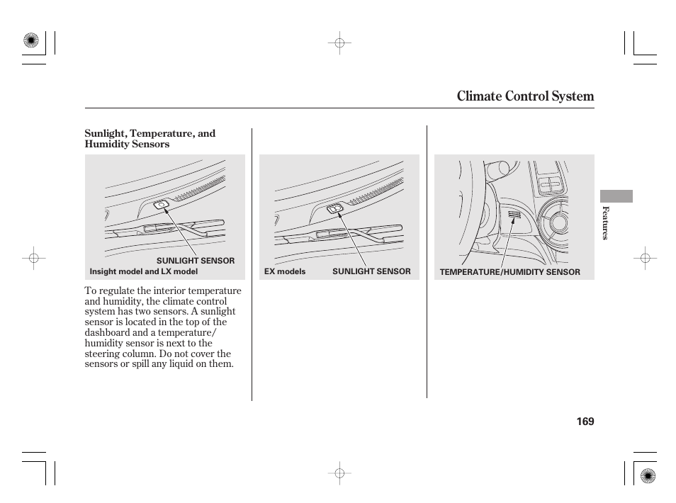 Climate control system | HONDA 2012 Insight - Owner's Manual User Manual | Page 175 / 418