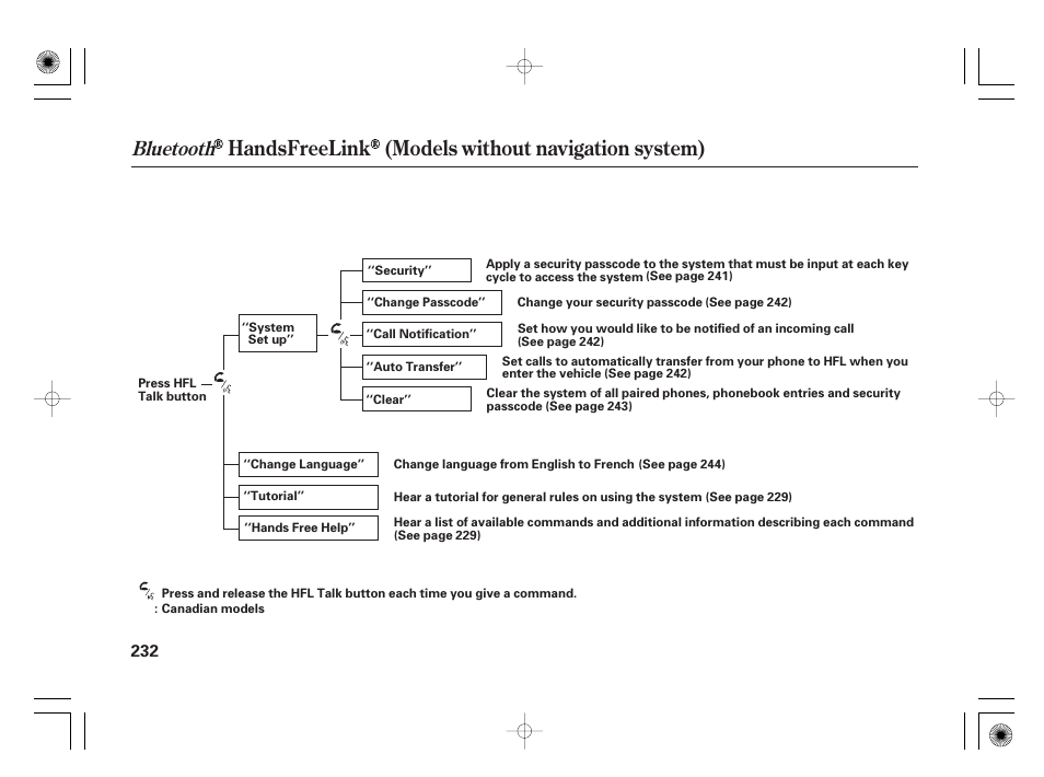 Handsfreelink (models without navigation system), Bluetooth | HONDA 2012 Insight - Owner's Manual User Manual | Page 238 / 418
