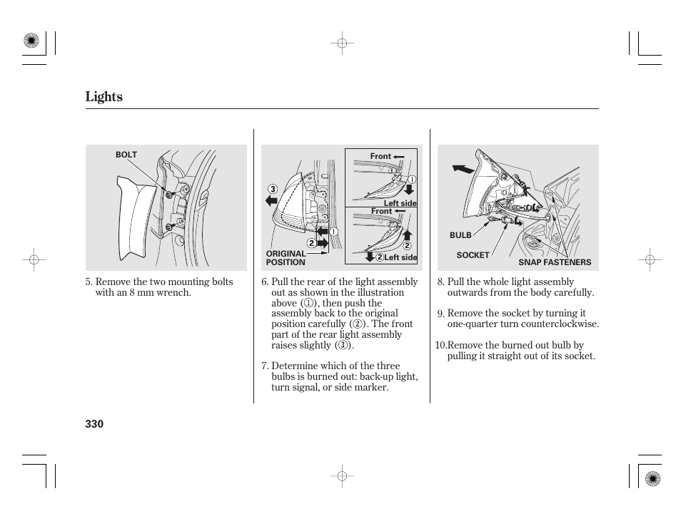 Lights | HONDA 2012 Insight - Owner's Manual User Manual | Page 336 / 418