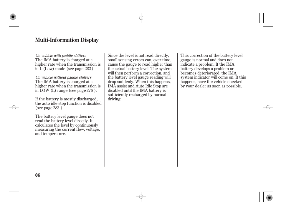 Multi-information display | HONDA 2012 Insight - Owner's Manual User Manual | Page 92 / 418
