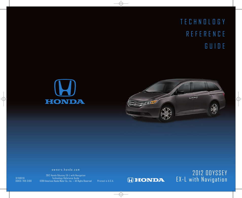HONDA 2012 Odyssey (EX-L with Navigation (no RES) ) - Technology Reference Guide User Manual | 17 pages