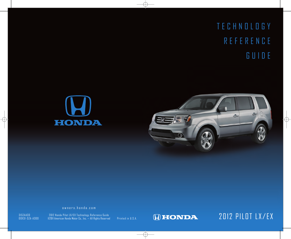 HONDA 2012 Pilot (LX and EX) - Technology Reference Guide User Manual | 10 pages