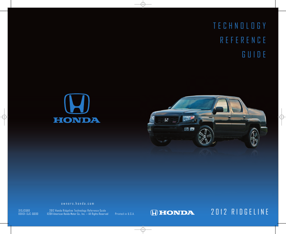 HONDA 2012 Ridgeline - Technology Reference Guide User Manual | 13 pages