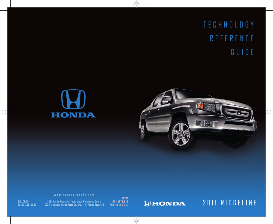 HONDA 2011 Ridgeline - Technology Reference Guide User Manual | 13 pages