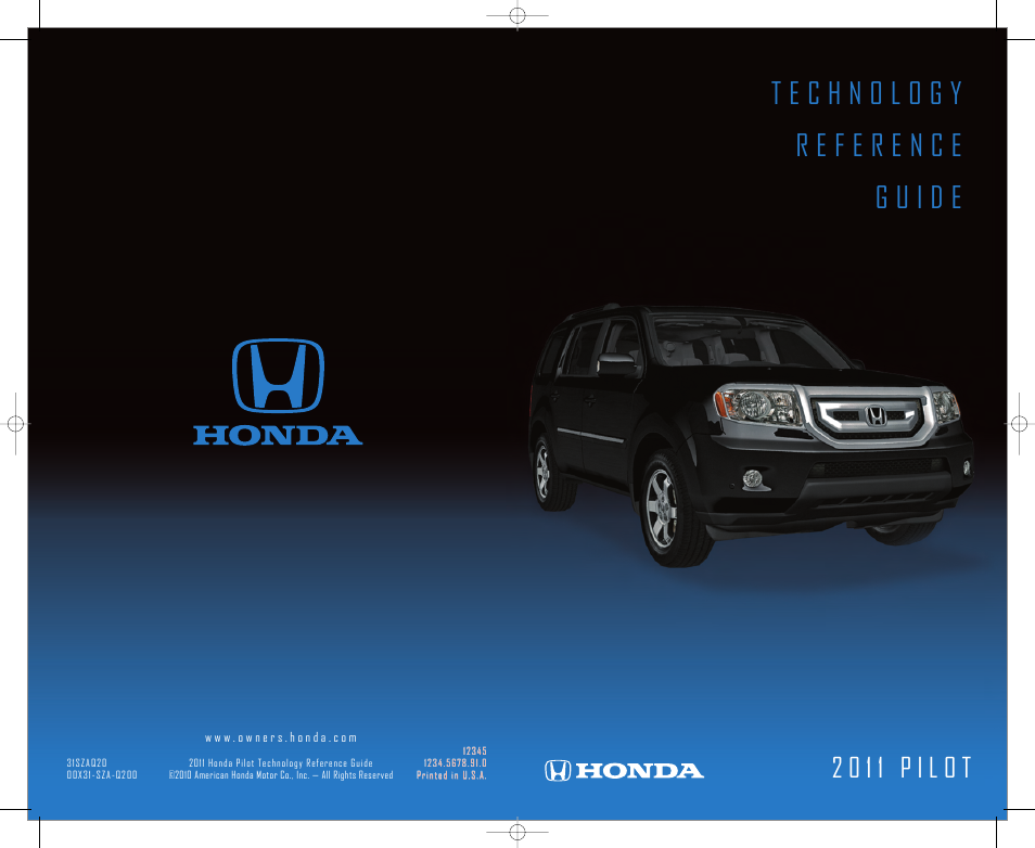 HONDA 2011 Pilot - Technology Reference Guide User Manual | 17 pages