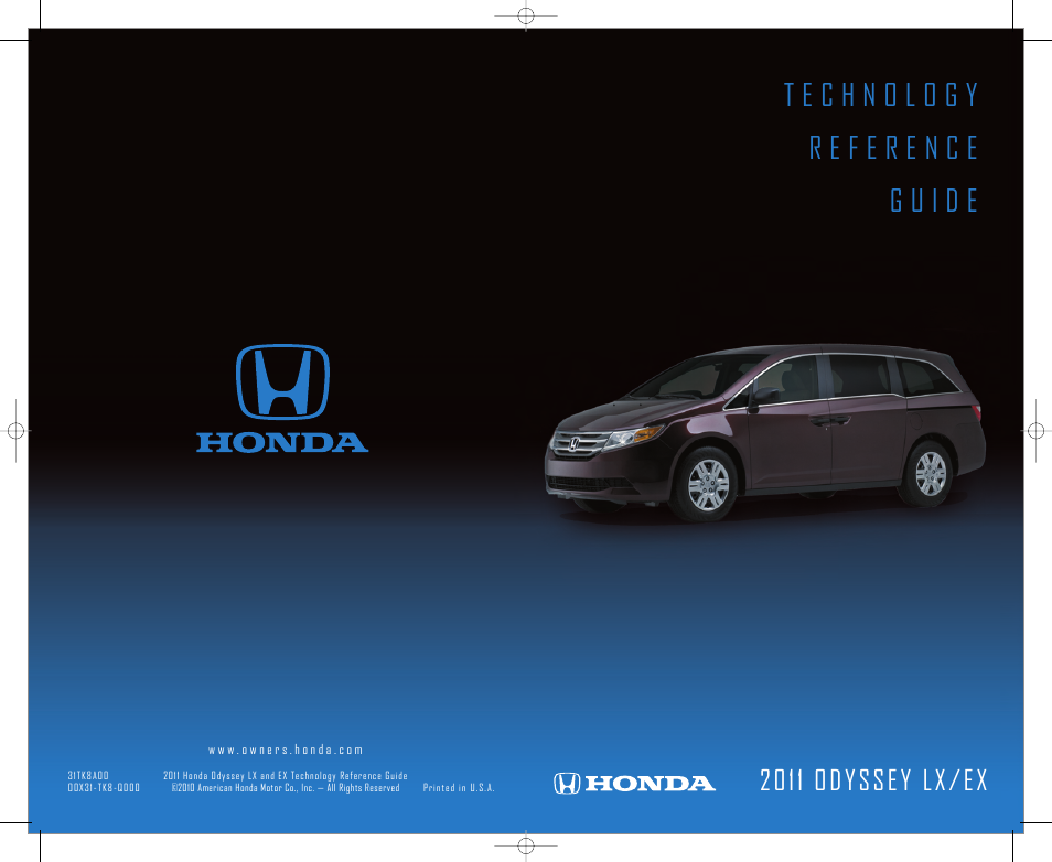 HONDA 2011 Odyssey (LX, EX) - Technology Reference Guide User Manual | 7 pages