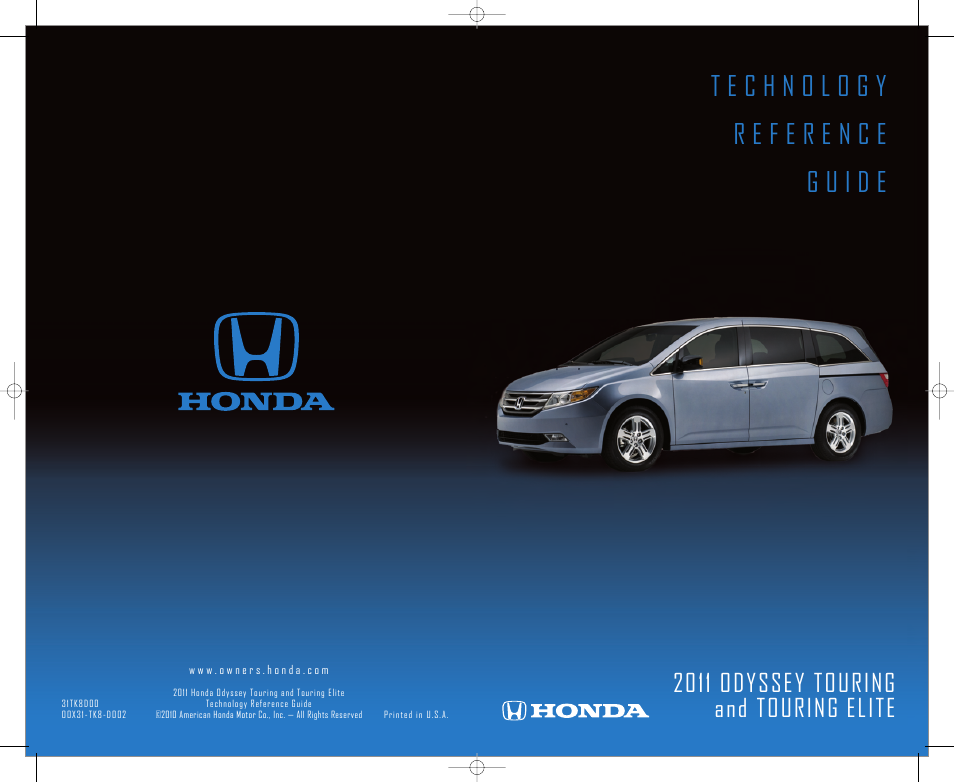 HONDA 2011 Odyssey (Touring, Touring Elite ) - Technology Reference Guide User Manual | 21 pages