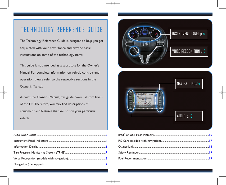 Technology reference guide | HONDA 2011 Fit - Technology Reference Guide User Manual | Page 2 / 11