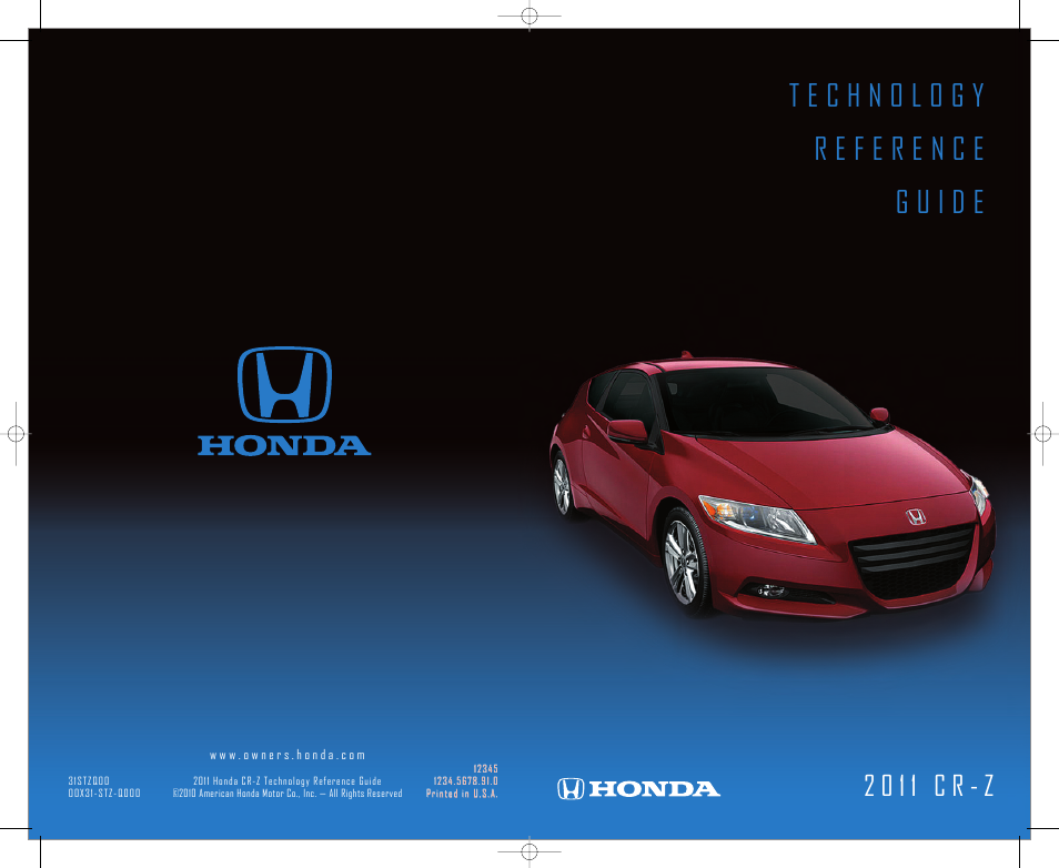 HONDA 2011 CR-Z - Technology Reference Guide User Manual | 16 pages