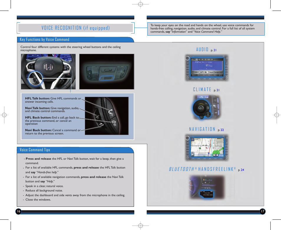 Voice recognition (if equipped), Audio | HONDA 2011 CR-Z - Technology Reference Guide User Manual | Page 10 / 16
