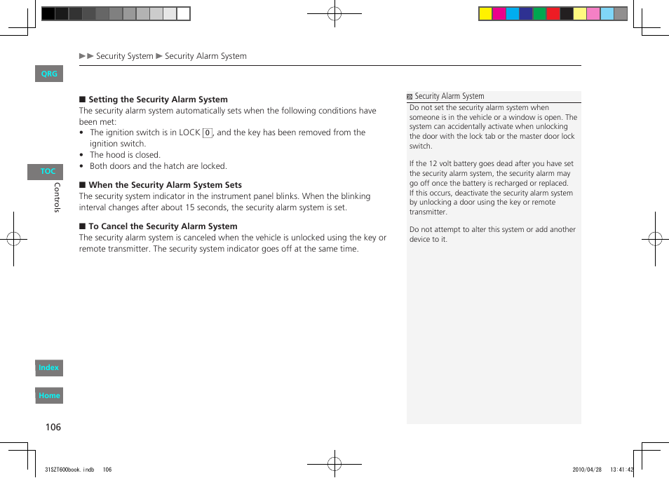 HONDA 2011 CR-Z - Owner's Manual User Manual | Page 107 / 332