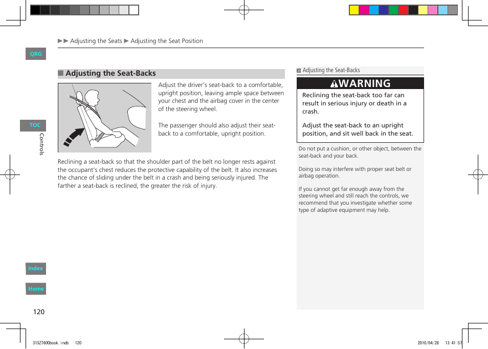 Warning | HONDA 2011 CR-Z - Owner's Manual User Manual | Page 121 / 332