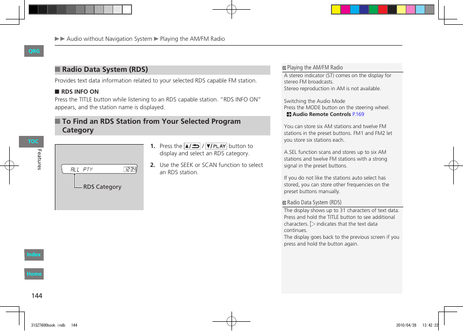 HONDA 2011 CR-Z - Owner's Manual User Manual | Page 145 / 332
