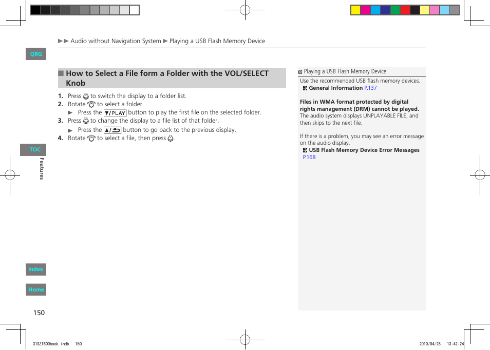 HONDA 2011 CR-Z - Owner's Manual User Manual | Page 151 / 332