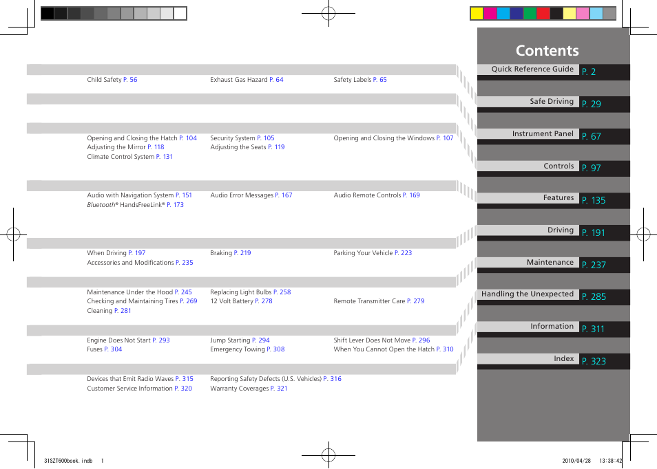HONDA 2011 CR-Z - Owner's Manual User Manual | Page 2 / 332