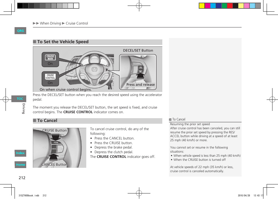 HONDA 2011 CR-Z - Owner's Manual User Manual | Page 213 / 332