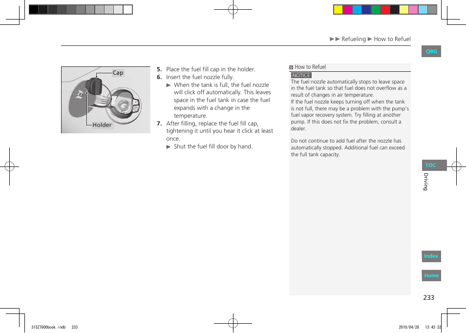 HONDA 2011 CR-Z - Owner's Manual User Manual | Page 234 / 332