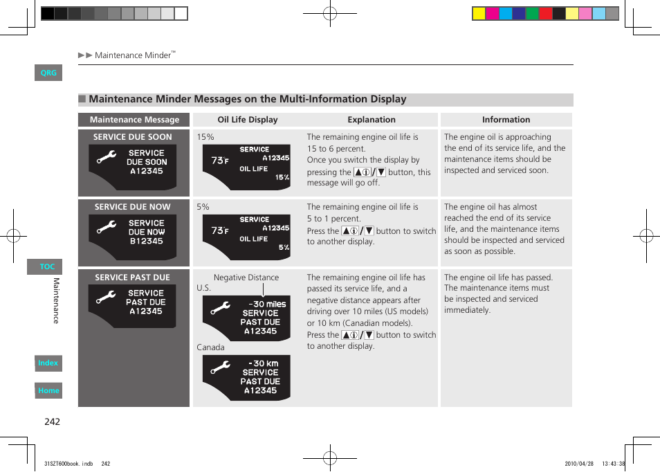 HONDA 2011 CR-Z - Owner's Manual User Manual | Page 243 / 332
