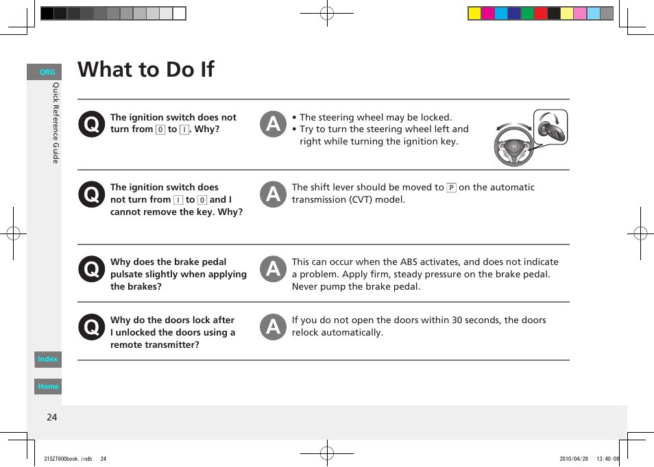 What to do if | HONDA 2011 CR-Z - Owner's Manual User Manual | Page 25 / 332