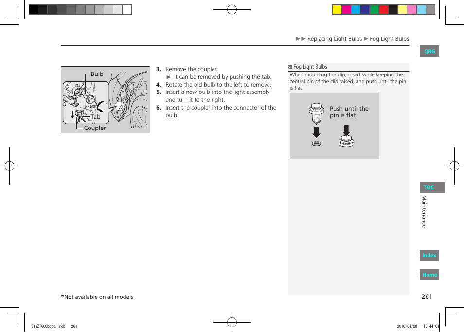 HONDA 2011 CR-Z - Owner's Manual User Manual | Page 262 / 332