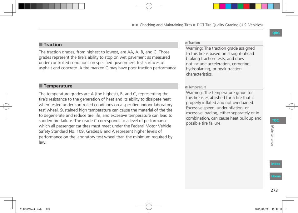HONDA 2011 CR-Z - Owner's Manual User Manual | Page 274 / 332