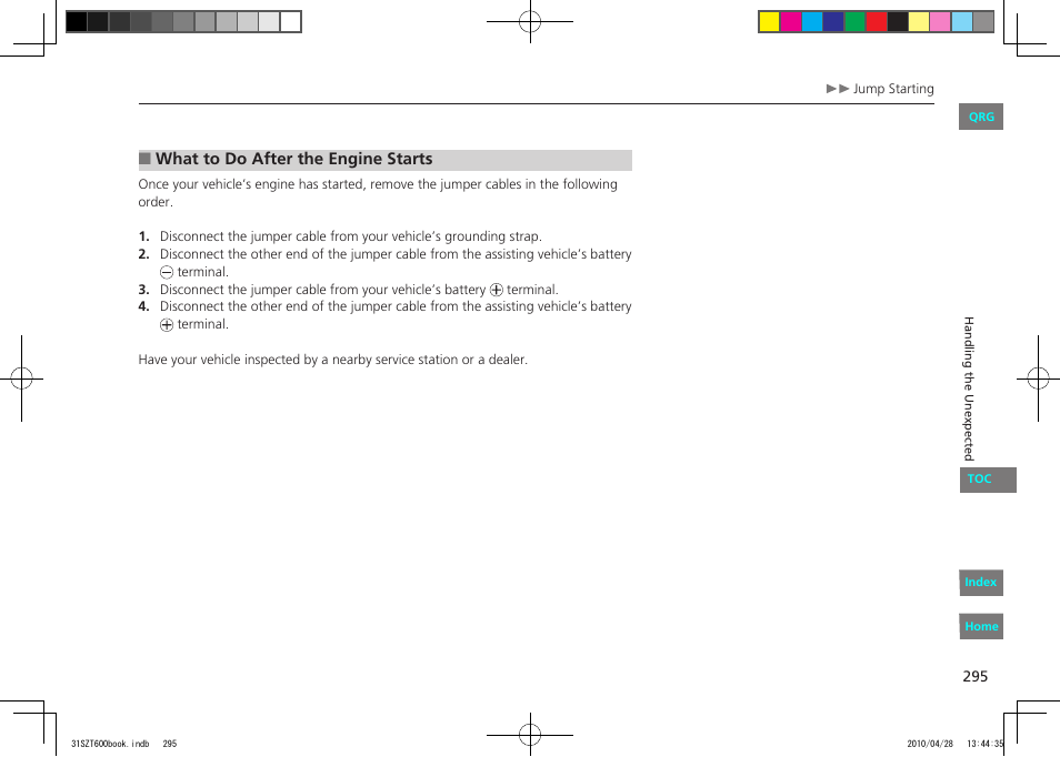 HONDA 2011 CR-Z - Owner's Manual User Manual | Page 296 / 332