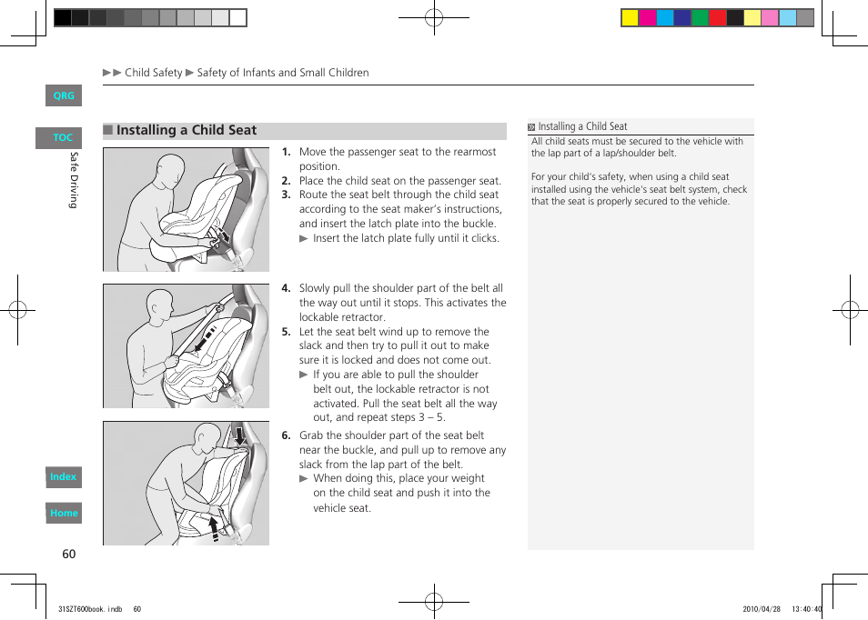 HONDA 2011 CR-Z - Owner's Manual User Manual | Page 61 / 332