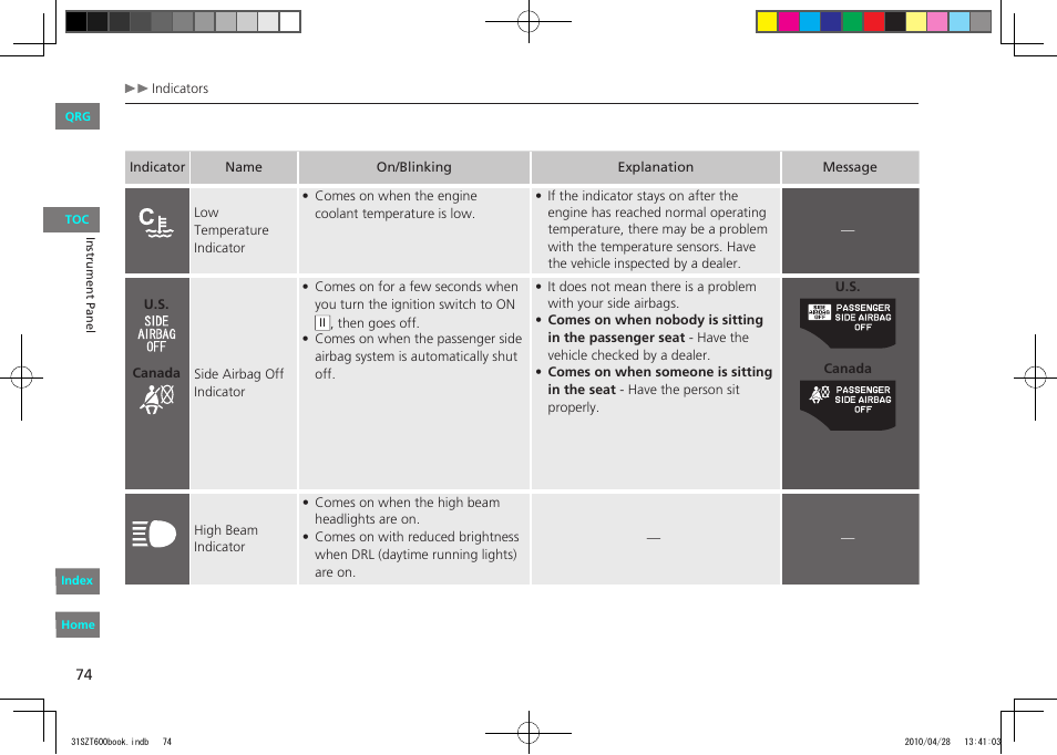 HONDA 2011 CR-Z - Owner's Manual User Manual | Page 75 / 332