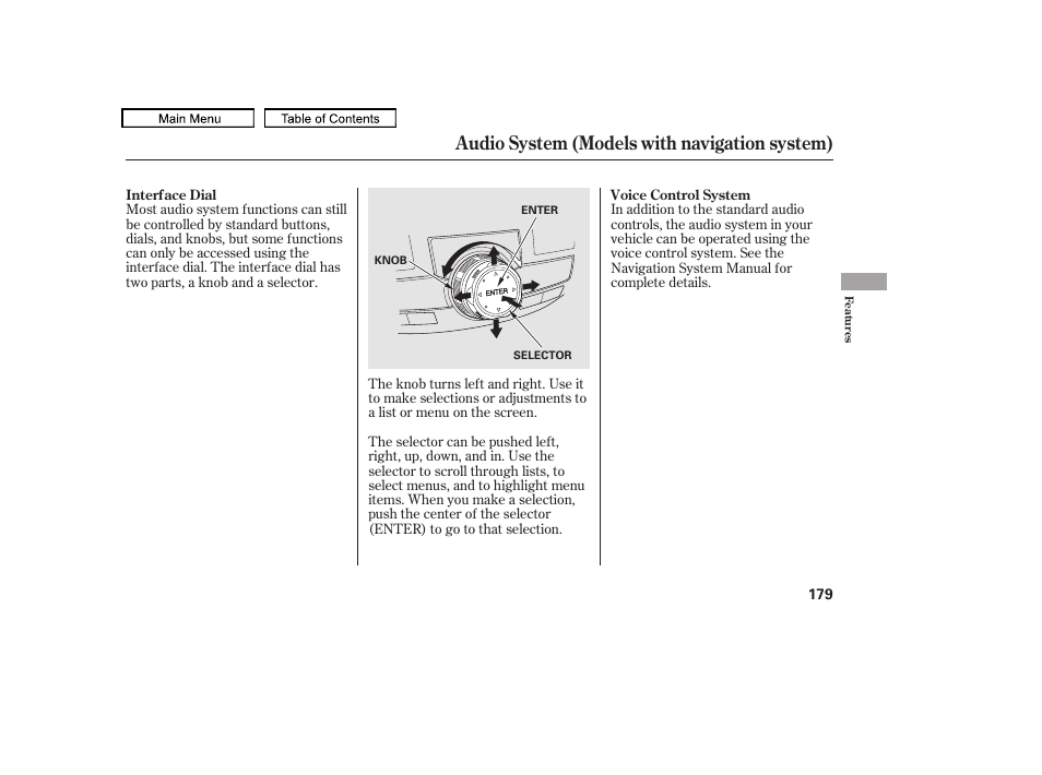 Audio system (models with navigation system) | HONDA 2010 Accord Crosstour - Owner's Manual User Manual | Page 182 / 434