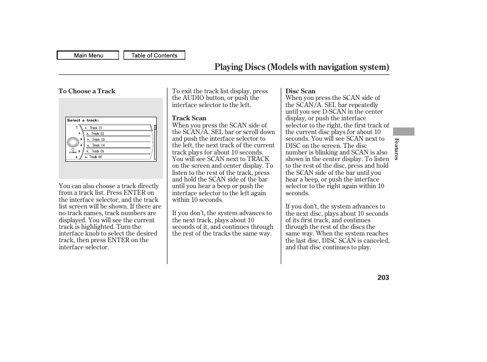 Playing discs (models with navigation system) | HONDA 2010 Accord Crosstour - Owner's Manual User Manual | Page 206 / 434