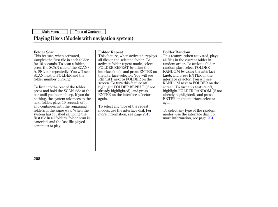 Playing discs (models with navigation system) | HONDA 2010 Accord Crosstour - Owner's Manual User Manual | Page 211 / 434