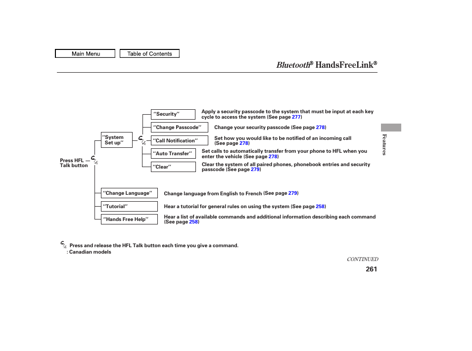 Handsfreelink, Bluetooth, 2010 accord crosstour | HONDA 2010 Accord Crosstour - Owner's Manual User Manual | Page 264 / 434