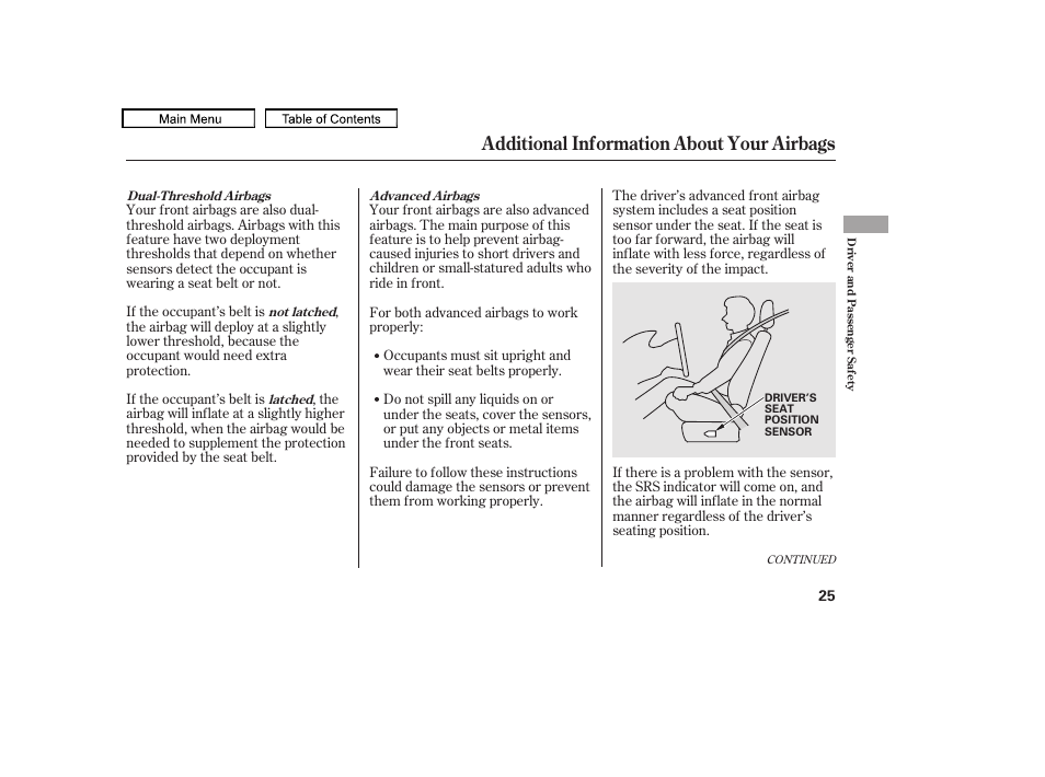 Additional information about your airbags, 2010 accord crosstour | HONDA 2010 Accord Crosstour - Owner's Manual User Manual | Page 28 / 434