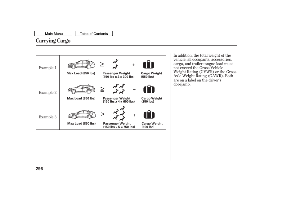 Carrying cargo, 2010 accord crosstour | HONDA 2010 Accord Crosstour - Owner's Manual User Manual | Page 299 / 434