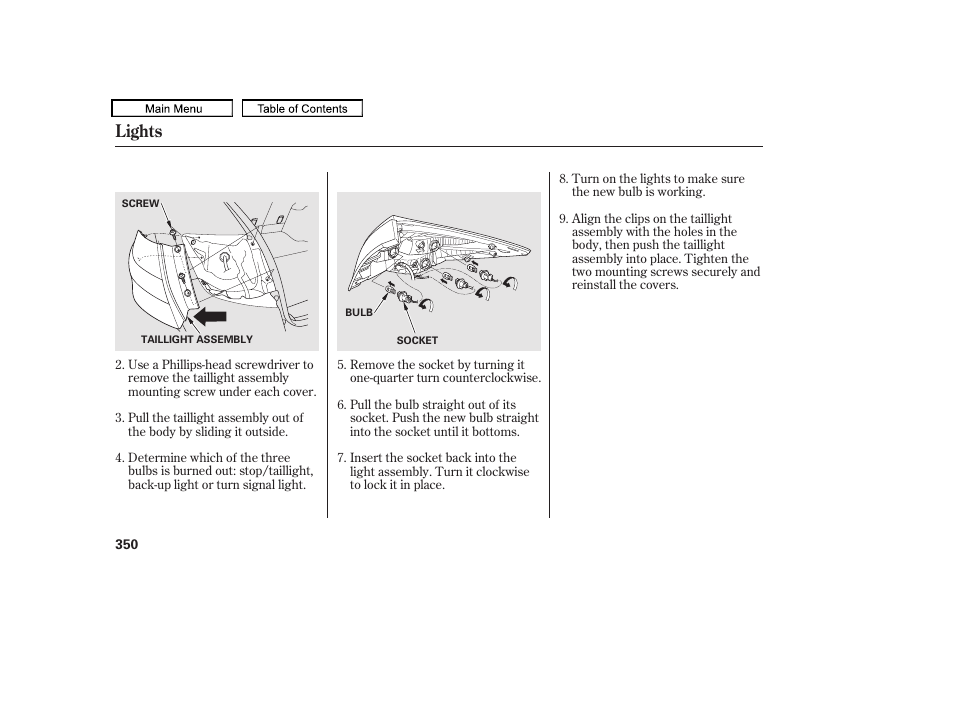 Lights | HONDA 2010 Accord Crosstour - Owner's Manual User Manual | Page 353 / 434