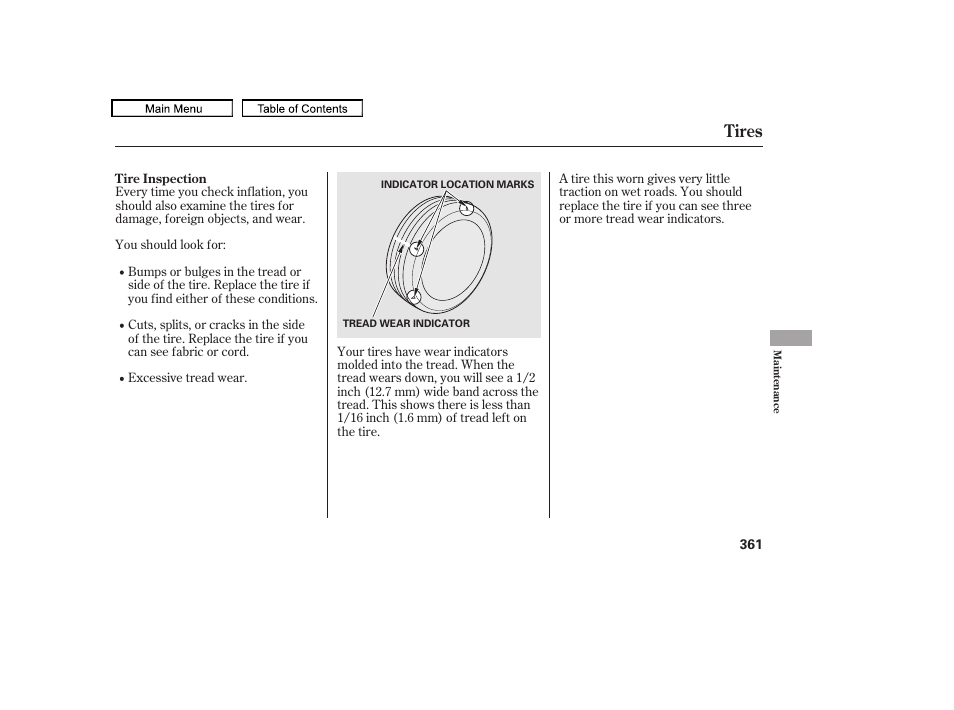 Tires | HONDA 2010 Accord Crosstour - Owner's Manual User Manual | Page 364 / 434