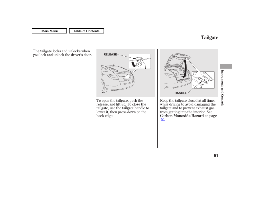 Tailgate, 2010 accord crosstour | HONDA 2010 Accord Crosstour - Owner's Manual User Manual | Page 94 / 434