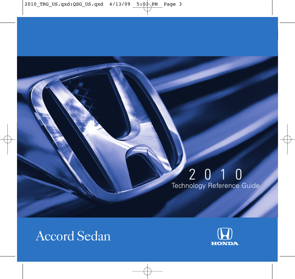 HONDA 2010 Accord Sedan - Technology Reference Guide User Manual | 16 pages