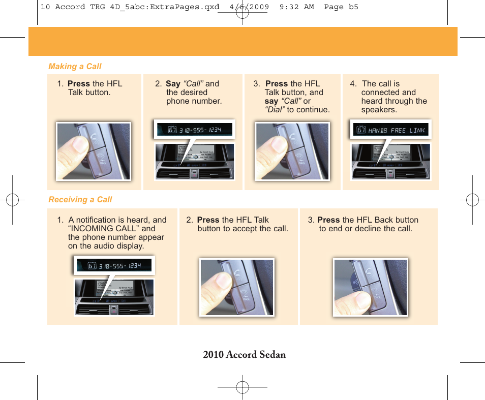 HONDA 2010 Accord Sedan - Technology Reference Guide User Manual | Page 10 / 16