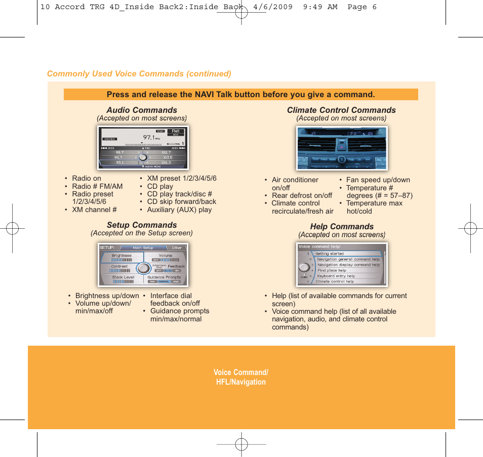 HONDA 2010 Accord Sedan - Technology Reference Guide User Manual | Page 16 / 16