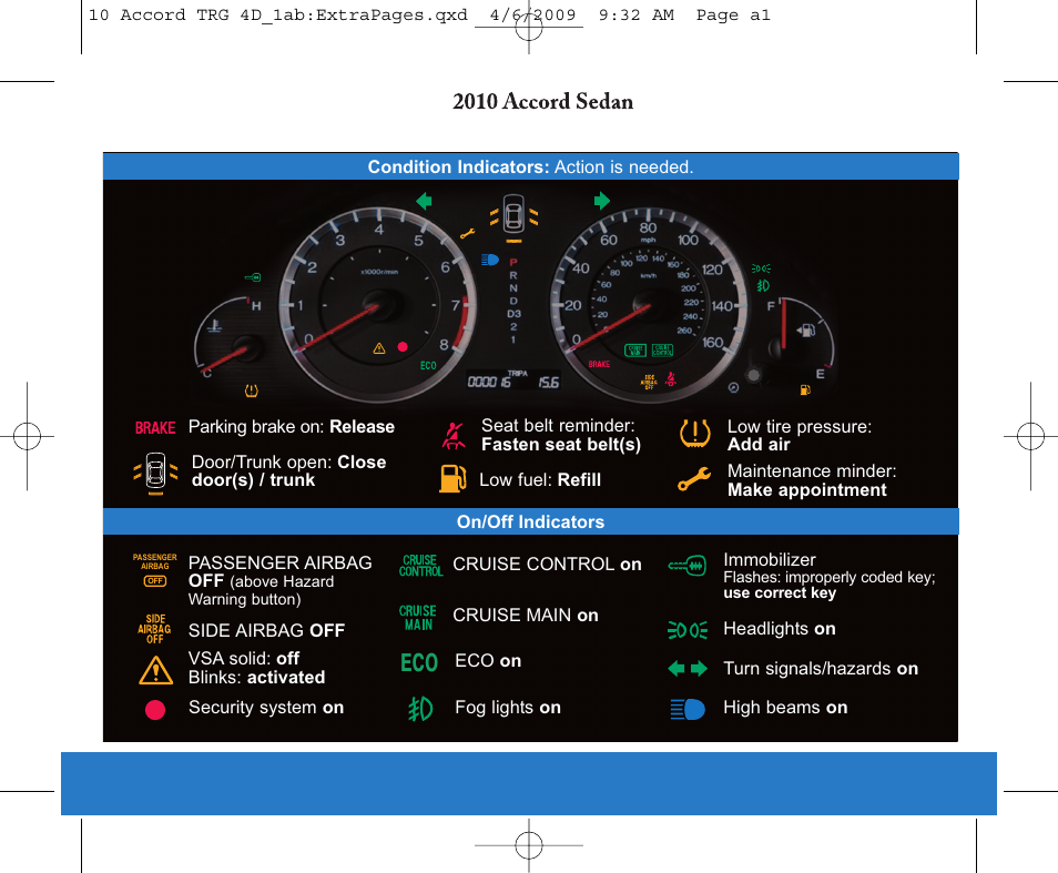 HONDA 2010 Accord Sedan - Technology Reference Guide User Manual | Page 3 / 16