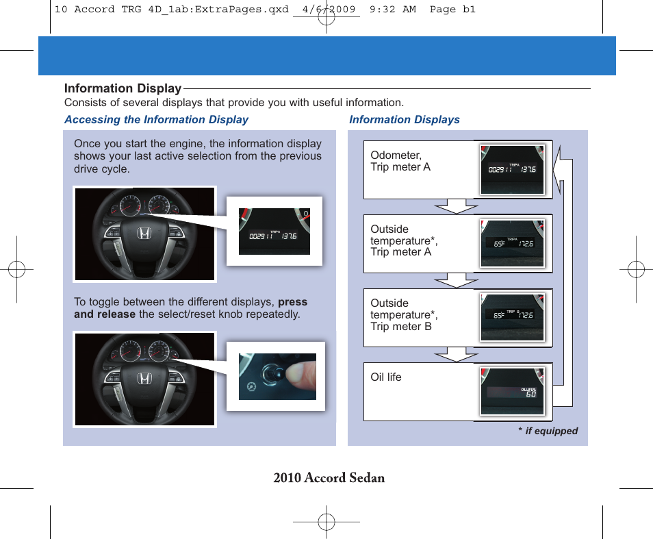 HONDA 2010 Accord Sedan - Technology Reference Guide User Manual | Page 4 / 16