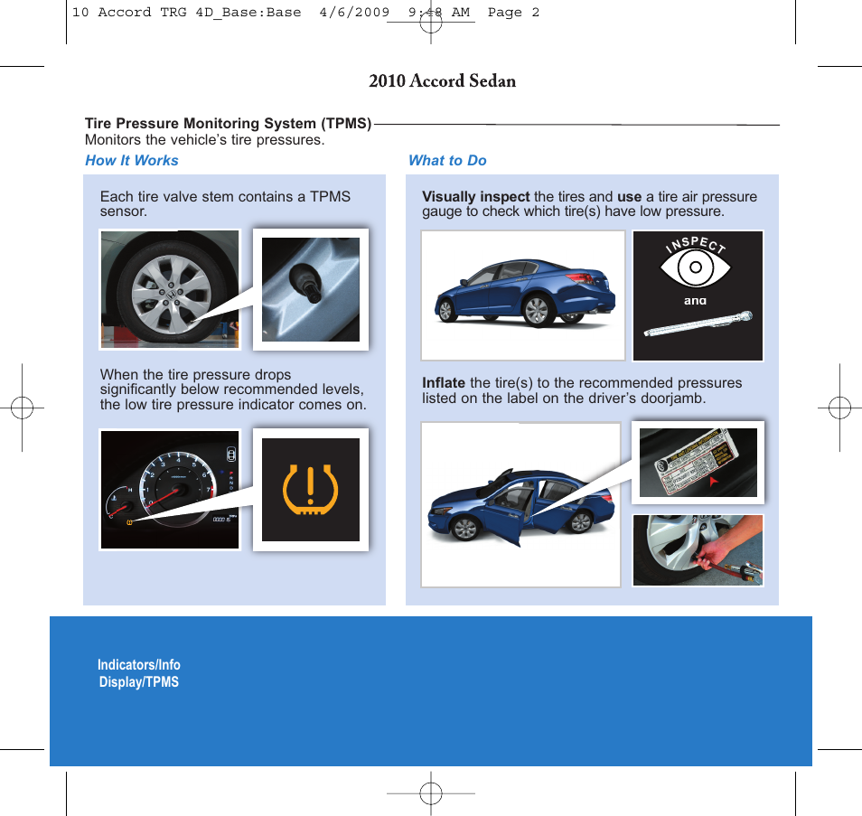 HONDA 2010 Accord Sedan - Technology Reference Guide User Manual | Page 5 / 16