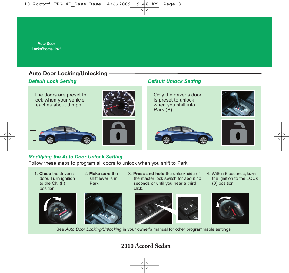 HONDA 2010 Accord Sedan - Technology Reference Guide User Manual | Page 6 / 16