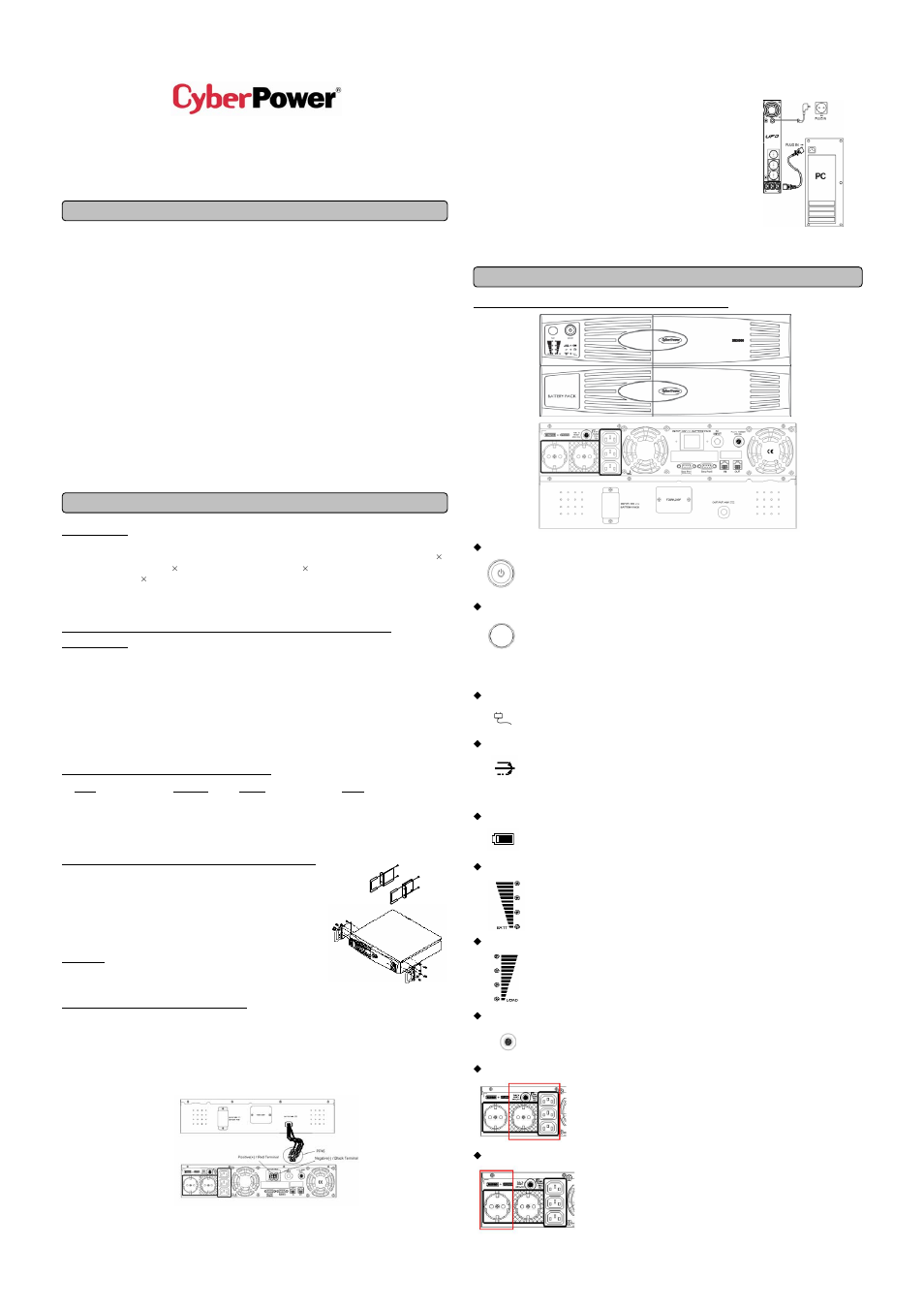 CyberPower Systems 3000 VA User Manual | 2 pages