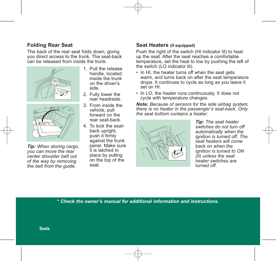HONDA 2009 Accord Sedan - Quick Start Guide User Manual | Page 12 / 30
