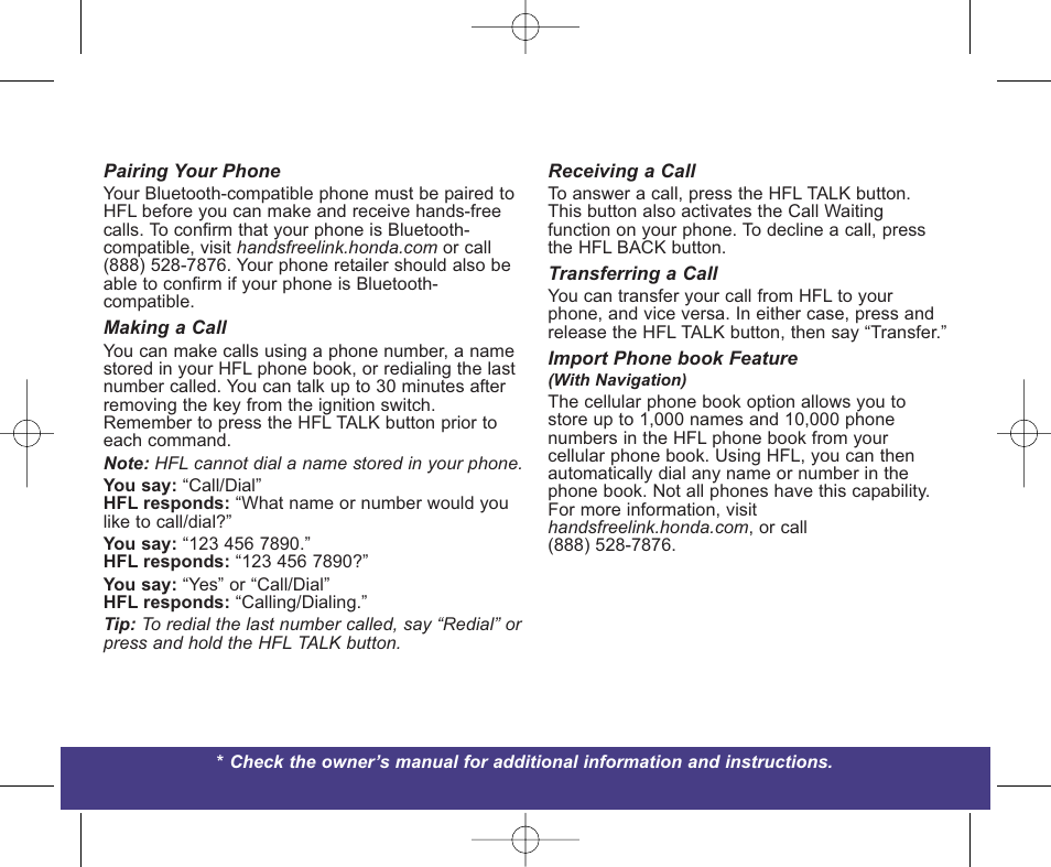 HONDA 2009 Accord Sedan - Quick Start Guide User Manual | Page 22 / 30