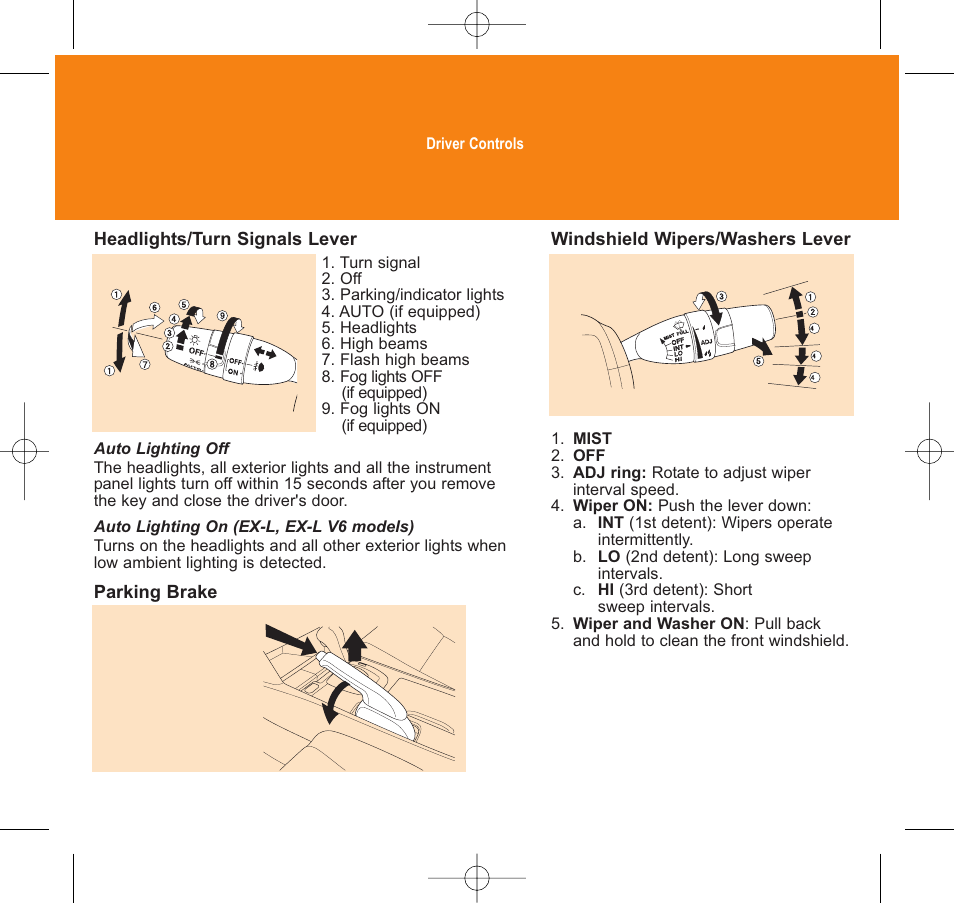 HONDA 2009 Accord Sedan - Quick Start Guide User Manual | Page 7 / 30