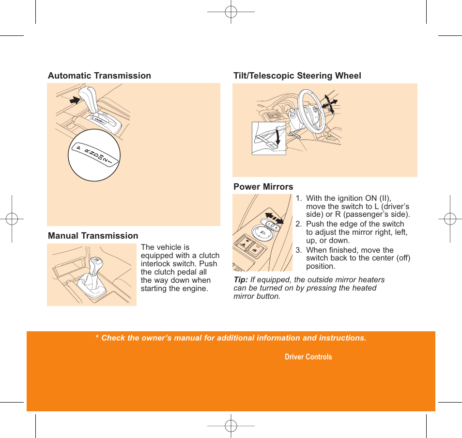 HONDA 2009 Accord Sedan - Quick Start Guide User Manual | Page 8 / 30