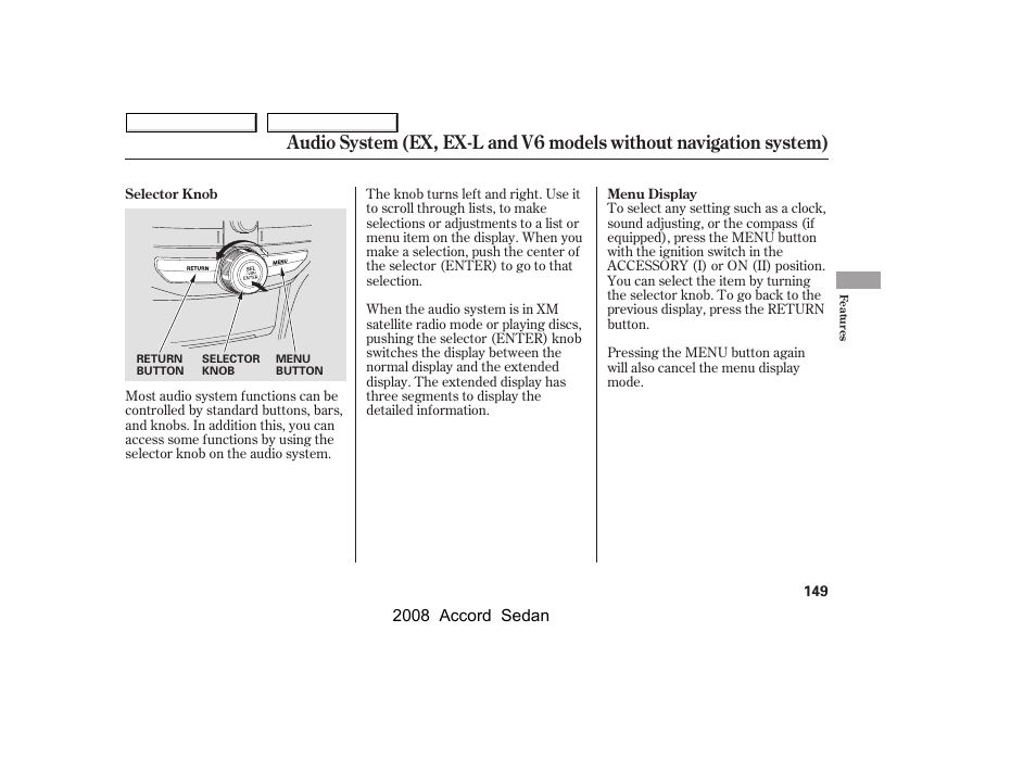2008 accord sedan | HONDA 2008 Accord Sedan - Owner's Manual User Manual | Page 152 / 420